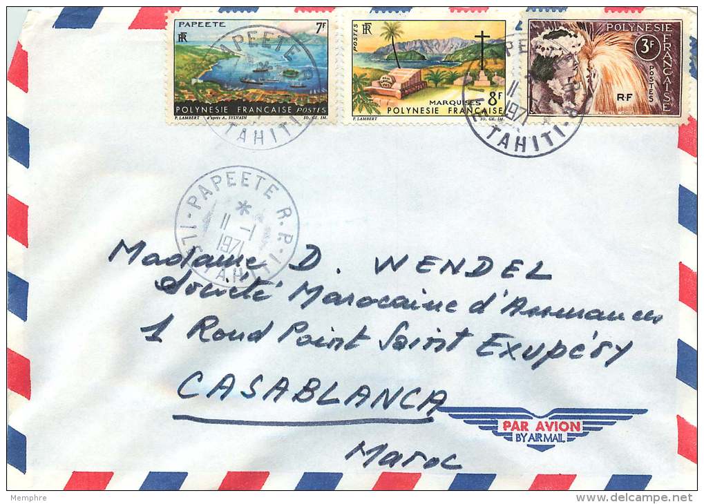 1971  Lettre Avion Pour La France  Yv 28, 32, 33 - Briefe U. Dokumente
