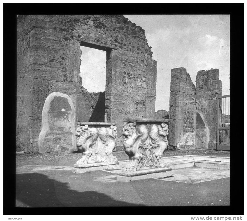 V1629 - ITALIE - POMPEÏ - Maison De Salluste - Plaque Photo Originale à Ne Pas Manquer - Plaques De Verre