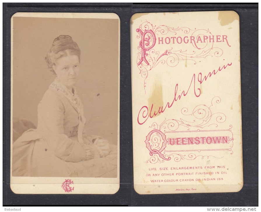 Carte De Visit; , Photo , S.Africa, CCE Queenstown: Slightly Faded Protrait Of A Lady - Anonymous Persons