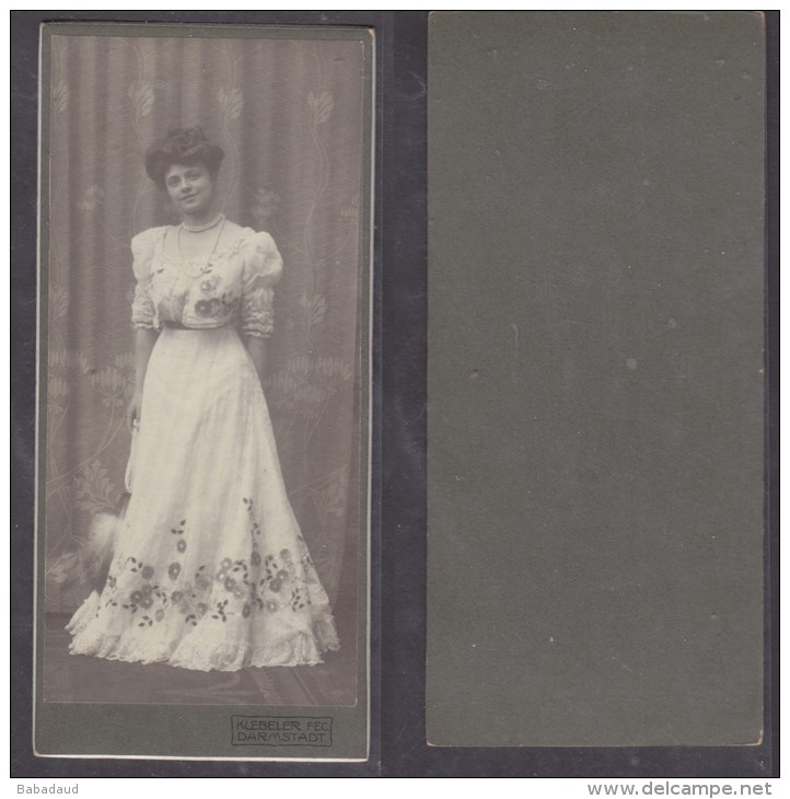 Carte De Cabinet; Germany, KUEBELER FES DARMSTADT,  Lady, Lovely Art Nouveau Costume, Drapes - Anonymous Persons