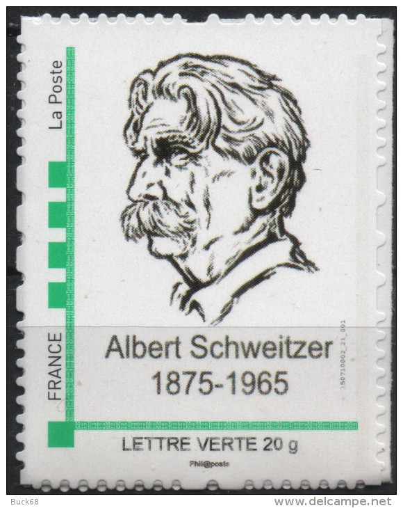 FRANCE 2015 Timbre Personnalisé MonTimbraMoi MTAM SCHWEITZER 50ème Anniversaire Mort COLMAR  Nobel - Albert Schweitzer