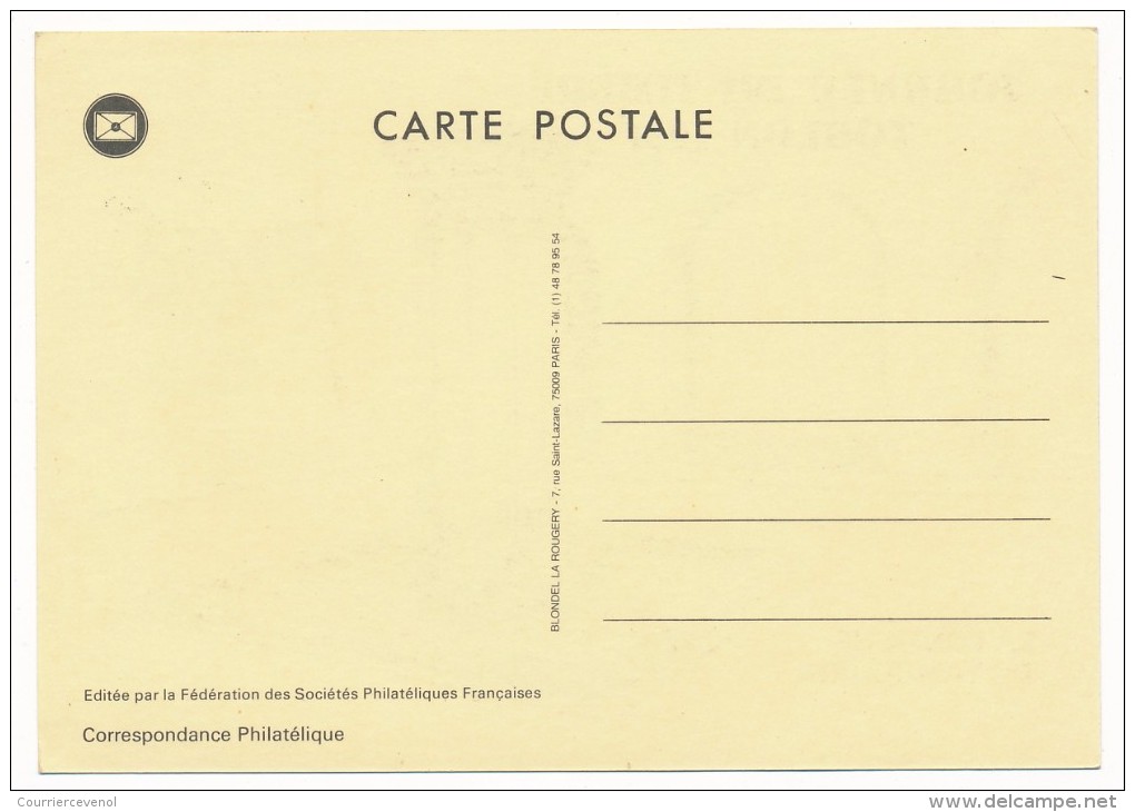 FRANCE => Carte Locale - 2,20 + 0,60 - Journée Du Timbre - "La Fontaine Du Tambourin" - Berline / TOULON 1987 - Tag Der Briefmarke