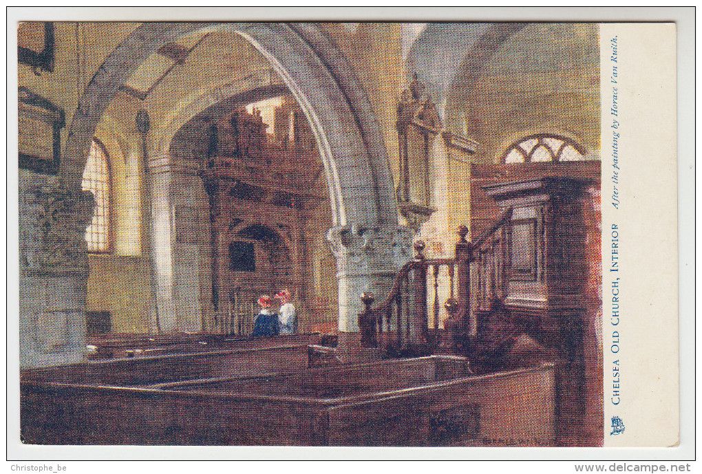 Old Postcard Chelsea Old Church, Interior (pk23012) - Other & Unclassified