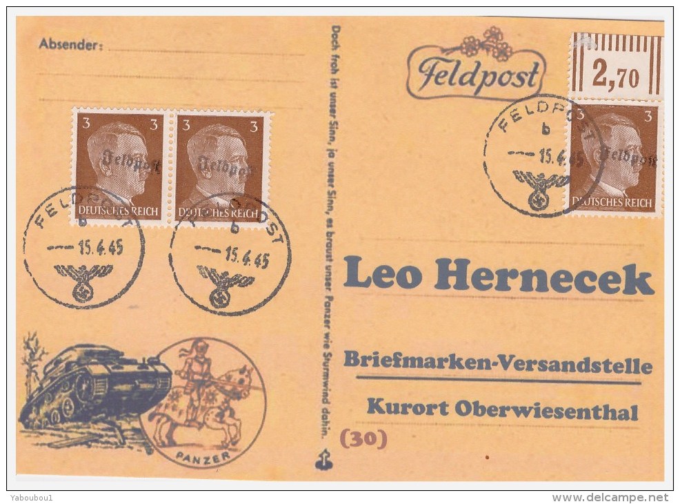 FELD POST15.4.45. - Storia Postale