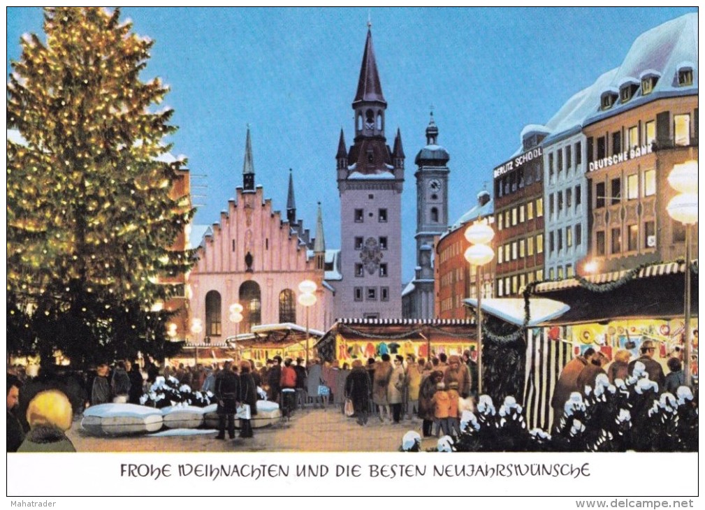 Germany Deutschland - Munich München - Christkindlmarkt Am Marienplatz - Mailed 1975 - München