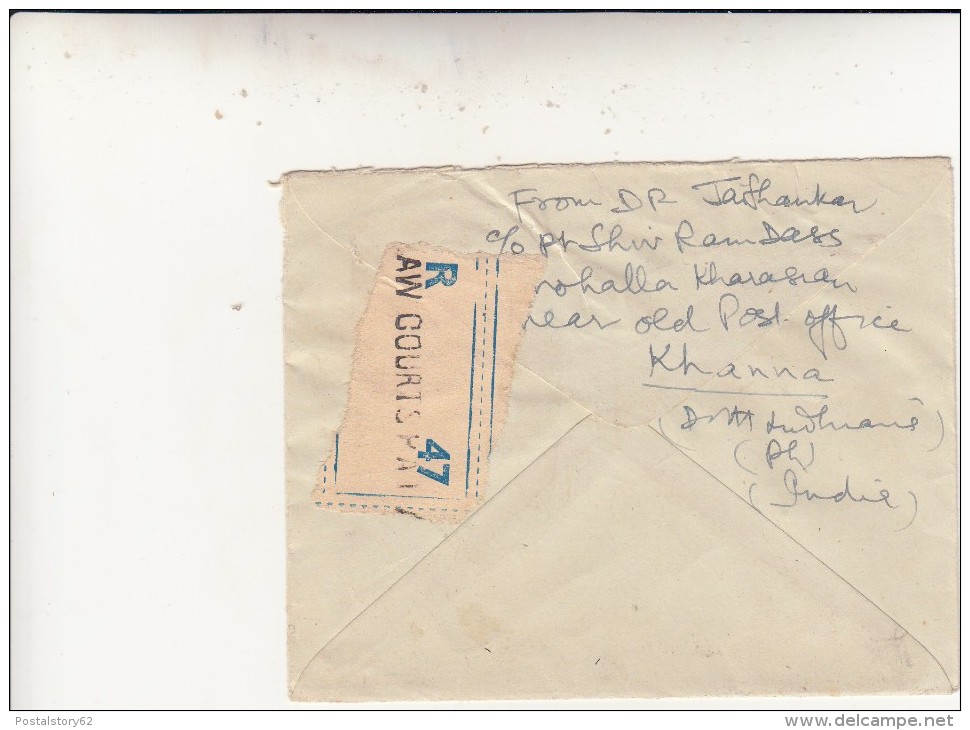 Khanna To Vienna. Cover Raccomandata Intero Postale - Airmail