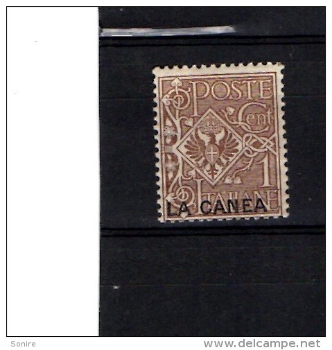 1905 LEVANTE LA CANEA AQUILA 1 CENT II TIRATURA MH * - La Canea