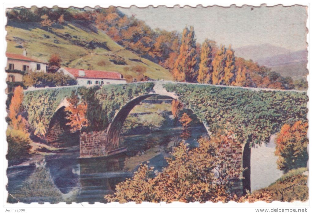 BIDARRAY - Pittoresque Et Vieux Pont En Dos D'âne Sur La Nive - Ed. Yvon -colorisé - Bidarray