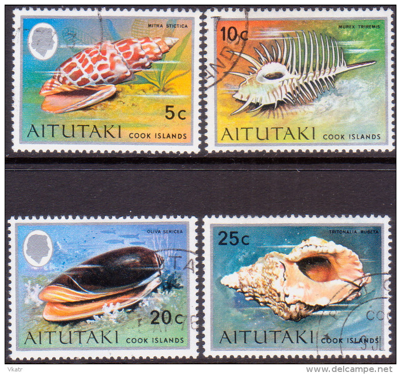 AITUTAKI Cook Islands 1974 SG #102//106 Part Set VF Used Seashells - Aitutaki