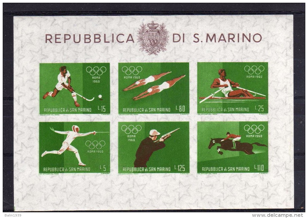 1960 - R. De San Marino - JJOO De Roma - 3 HB - MNH -024 - 4€ - Verano 1960: Roma