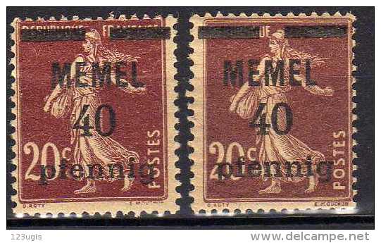 Memel 1920 (Klaipeda) Mi 22 A + B * [060915L] - Memelgebiet 1923
