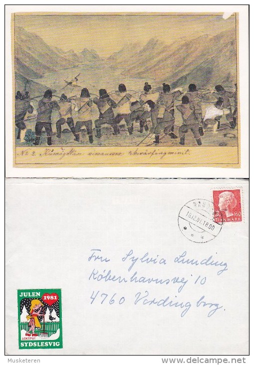 Greenland ROTARY Club Card Artist Aron Kangeq (1822-69) RANDBØL 1981 Cover SYDSLESVIG Vignette Askepot Cindarella - Grönland