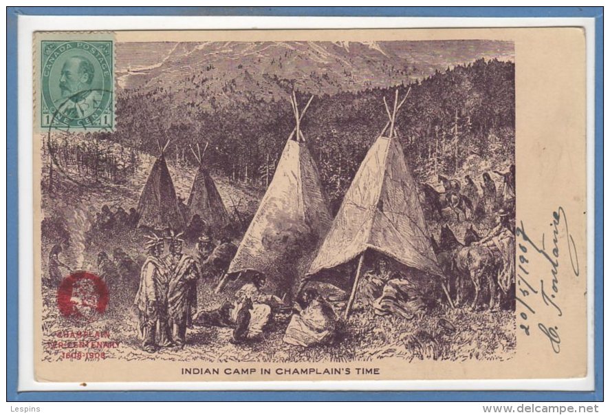 AMERIQUE  - CANADA - Indian Camp In Champlain's Time - Ohne Zuordnung