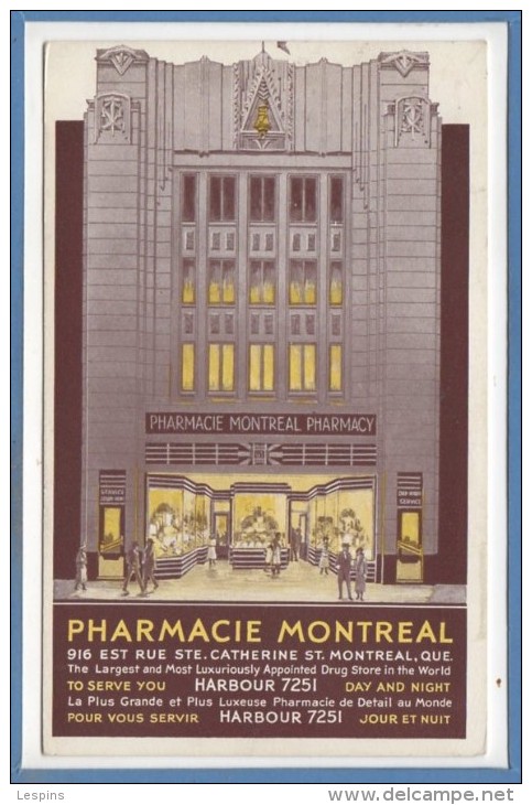 AMERIQUE  - CANADA - MONTREAL --  Pharmacie - Montreal