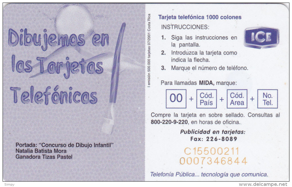 COSTA RICA   Phonecard With Chip  / Children / Phone - Costa Rica