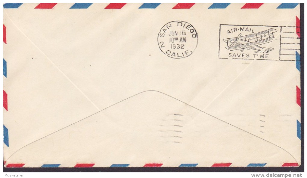 United States Postal Stationery Ganzsache Entier Air Mail First Flight EL CENTRO California 1932 Cover Lettre - 1921-40