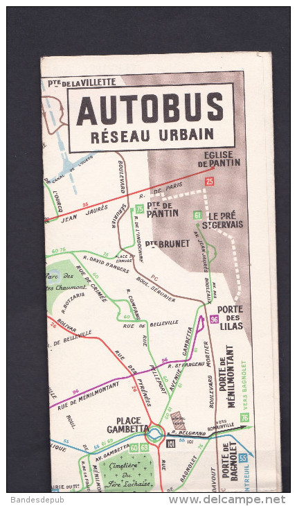 Plan Reseau Autobus Paris Regie Autonome Des Transports Parisiens Nomenclature Lignes Services Soir Nuit - Europa