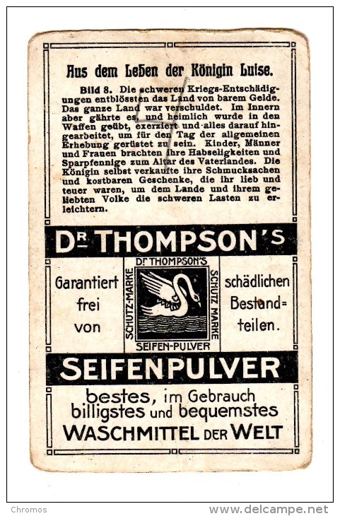 Chromo Pour Thompson Seifen, En Allemand, Allemagne, Deutschland, Königin Luise - Autres & Non Classés