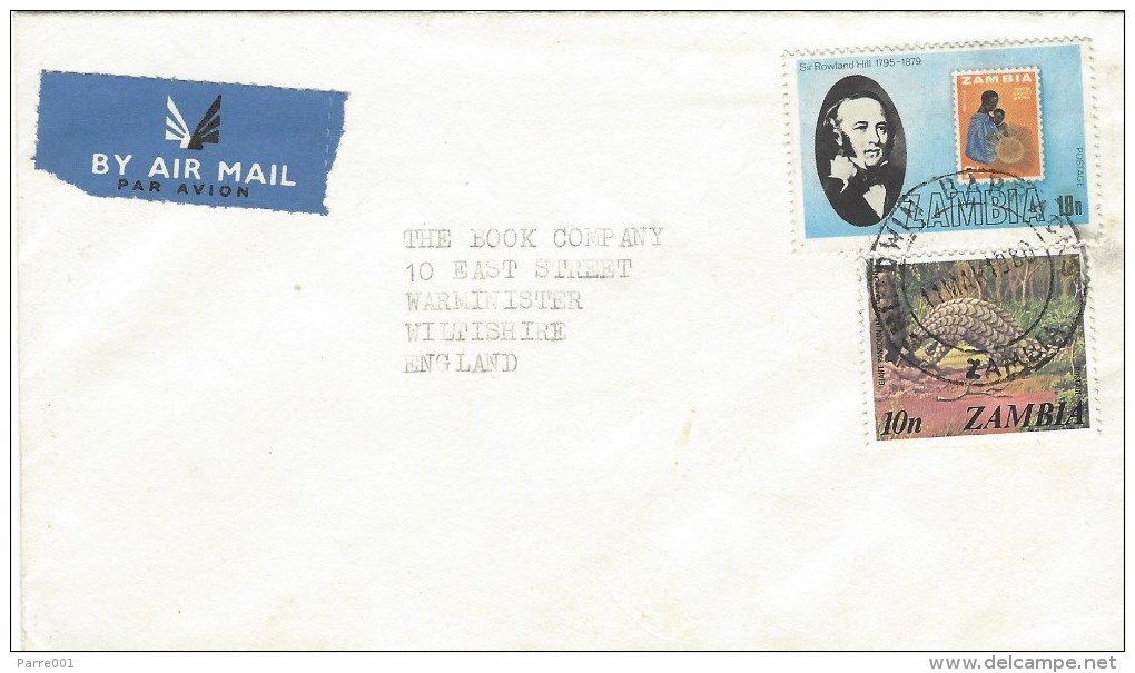 Zambia 1980 Chindwin Barracks Sir Rowland Hill Stamps On Stamps Cover - Zambia (1965-...)