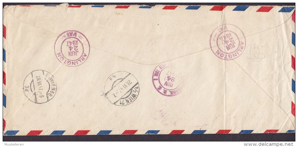 United States Registered Postal Stationery Ganzsache ARLINGTON Virginia 1947 Cover Lettre VIENNA Wien Austria (2 Scans) - Special Delivery, Registration & Certified