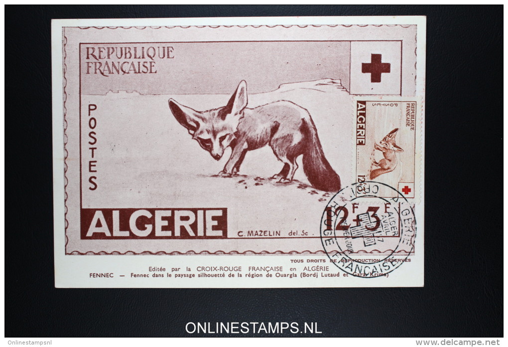 Algerie FDC CROIX ROUGE ALGER 6 Avril 1957 - Cartoline Maximum