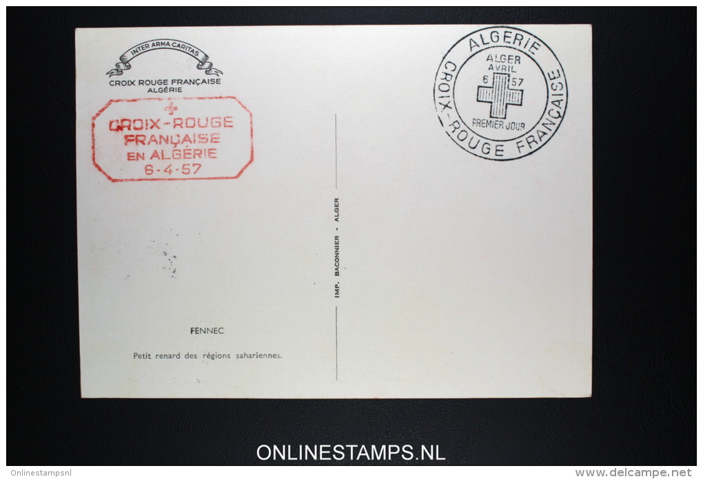 Algerie FDC CROIX ROUGE ALGER 6 Avril 1957 - Maximumkarten