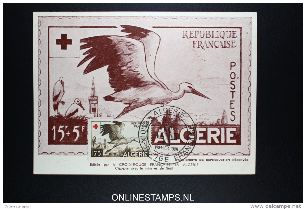 Algerie FDC CROIX ROUGE ALGER 6 Avril 1957 - Cartoline Maximum