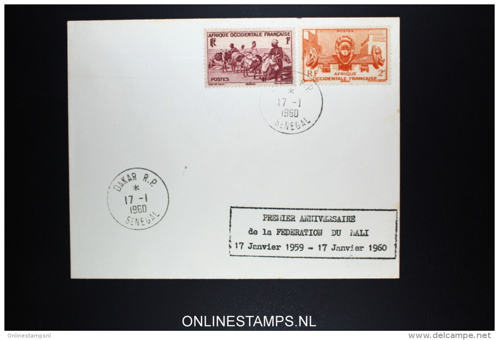 SENEGAL Premier Anniversaire  De La Federation Du Mali Dakar 1960 - Storia Postale