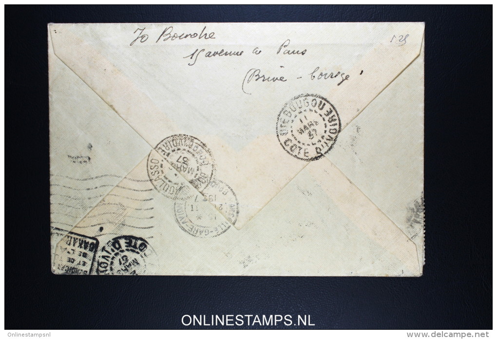 Côte D'Ivoire Lettre Aéromaritime Air France  France A Diebougou Premier Voyage  1937 - Lettres & Documents