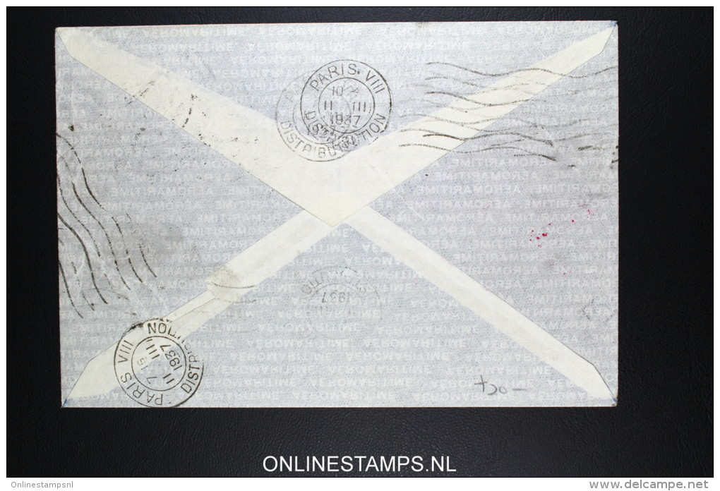 Dahomey Lettre Aéromaritime Air France  A Paris  Premier Voyage  1937 - Briefe U. Dokumente