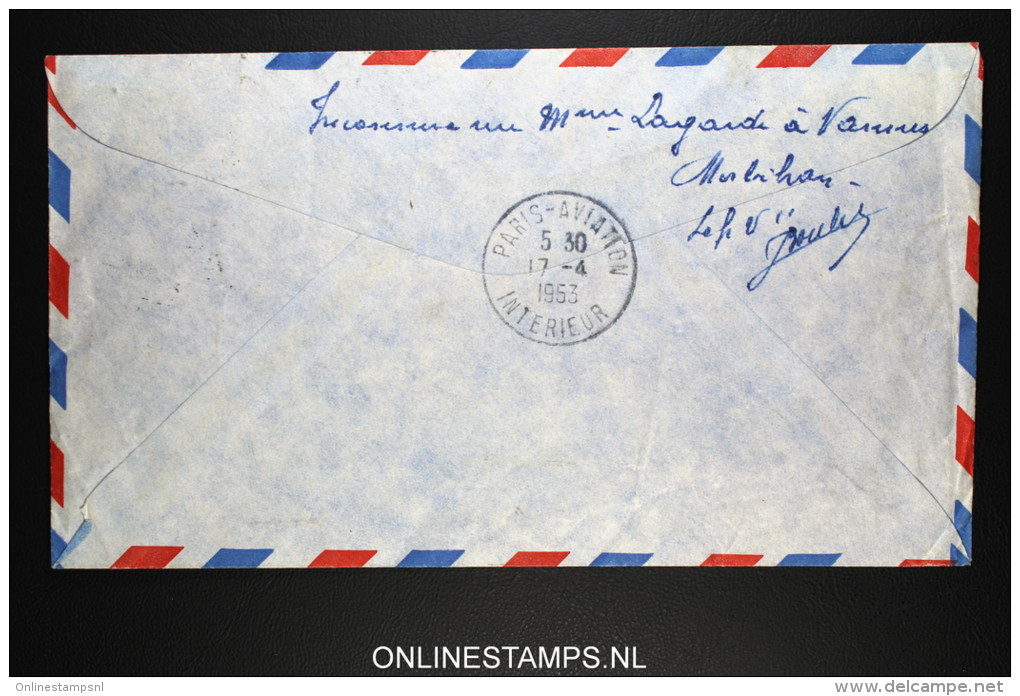 ABIDJAN - PARIS 15-4-1953 1re LIAISON - Cartas & Documentos