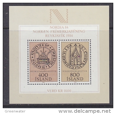 Iceland 1984 Nordia M/s ** Mnh (24756AA) - Blocks & Sheetlets