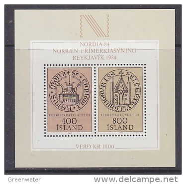 Iceland 1984 Nordia M/s ** Mnh (24756AC) - Blocks & Sheetlets