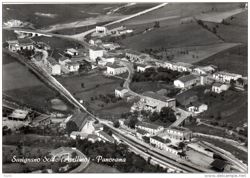 Campania-avellino-savignano Scalo Veduta Aerea Stazione Ferroviaria E Panorama - Altri & Non Classificati