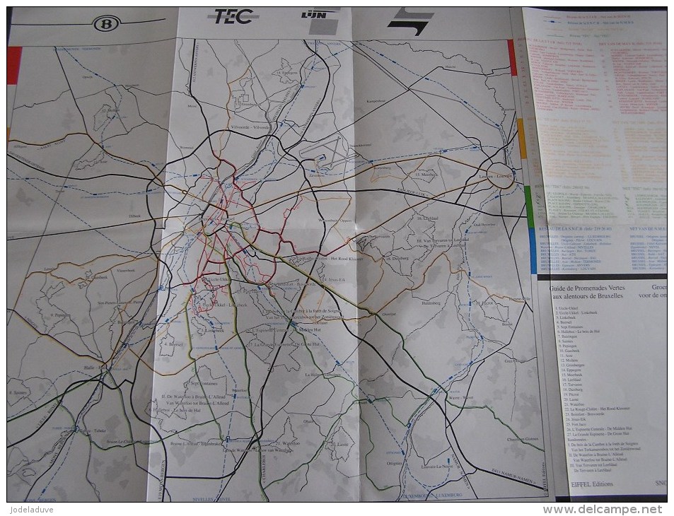 GUIDE DES PROMENADES VERTES AUX ALENTOURS DE BRUXELLES Régionalisme Promenade Nature Avec Carte Ligne Tram Bus - Belgium