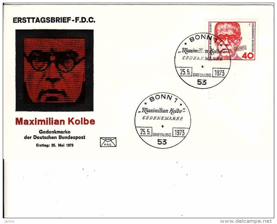 Deutschland-Ersttagbrief, FDC 25.5.1973, Mi 771, Maximilian Kolbe - Franziskaner Pater - Sonstige & Ohne Zuordnung