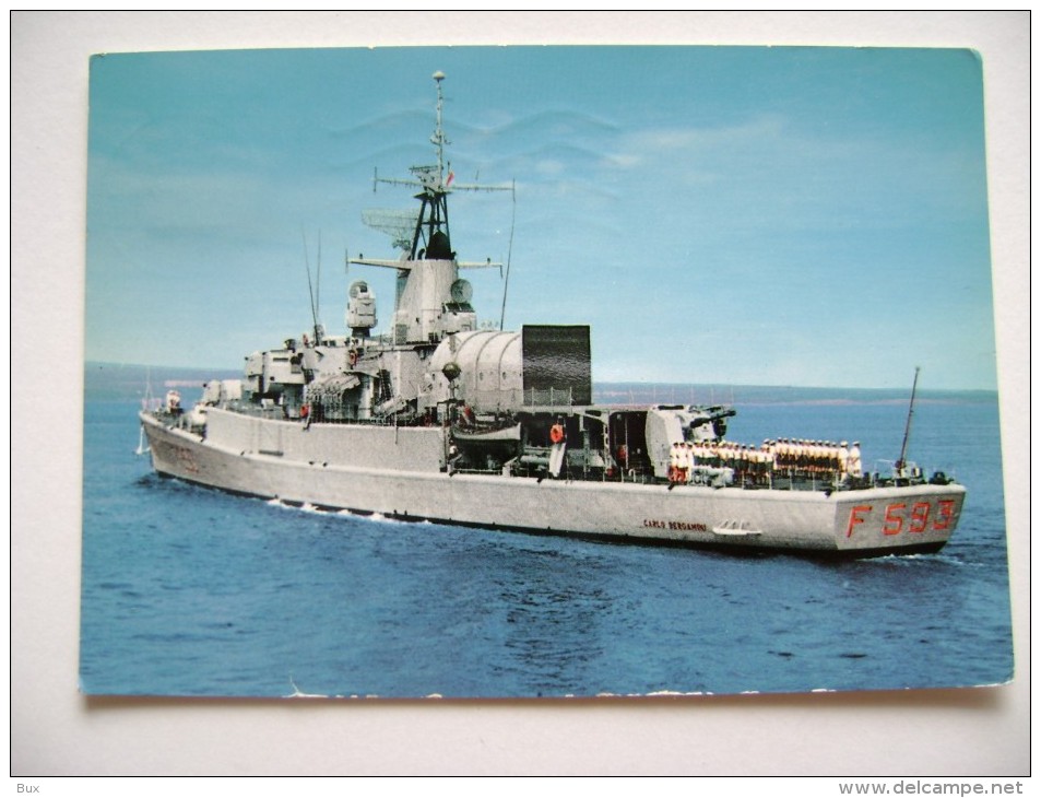 NAVE " CARLO BERGAMINI " F 593  SHIP   MARINA  MILITARE  WARSHIP  VIAGGIATA COME DA FOTO - Guerra