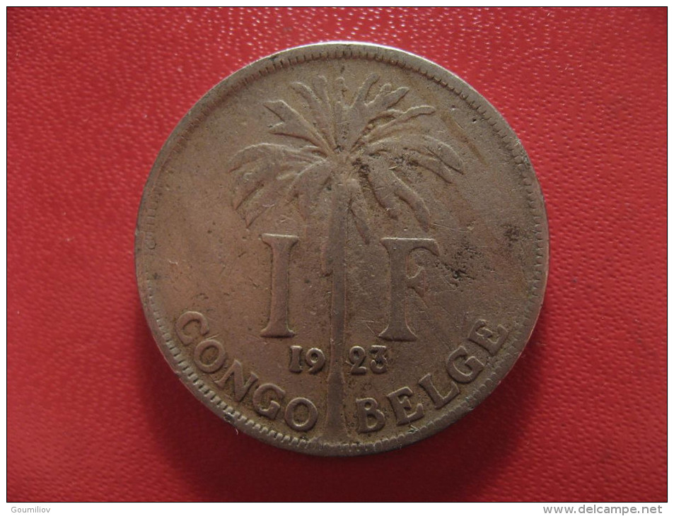 Congo Belge - 1 Franc 1923 Albert 0956 - 1910-1934: Albert I