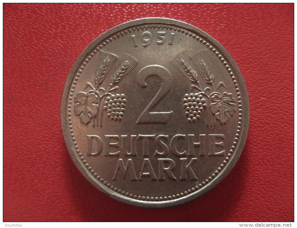 Allemagne - 2 Deutsche Mark 1951 J 0989 - 2 Marcos