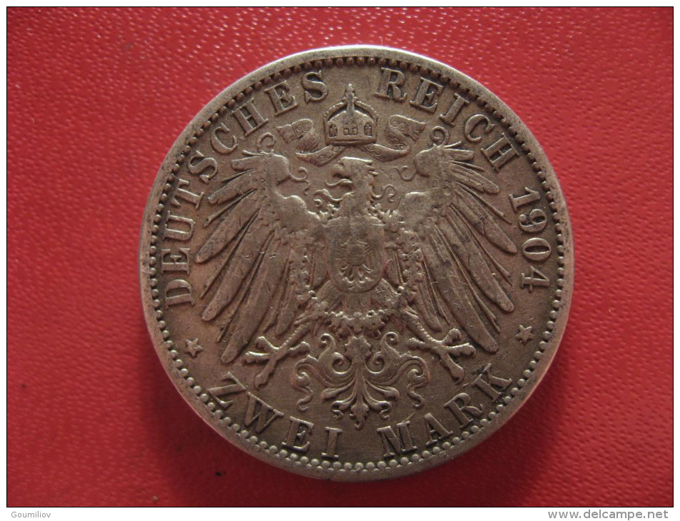 Allemagne - Prusse - 2 Mark 1904 A Wilhelm II 0991 - 2, 3 & 5 Mark Silber