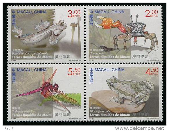 MACAU 2015 - Faune, Grenouilles, Libelulles, Proctetion Des Zones Humides De Macau - 4 Val Neufs // Mnh - Unused Stamps