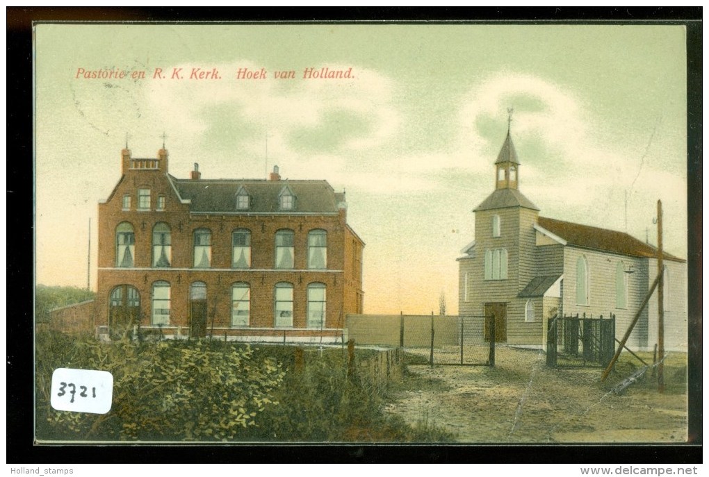 HOEK VAN HOLLAND * PASTORIE EN R.K. KERK * ANSICHTKAART * POSTCARD * CPA * GELOPEN NAAR DEN HAAG IN 1906 * NVPH 51 (3721 - Hoek Van Holland