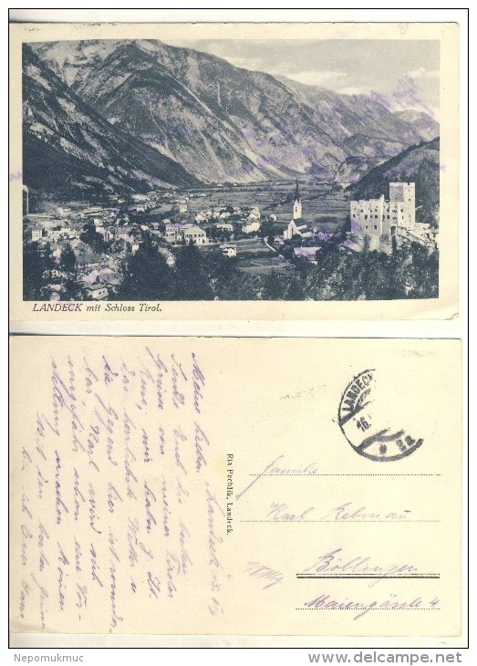 AK Landeck Mit Schloß Tirol Echt Gel. Ca. 1920er S/w (324-AK573) - Landeck