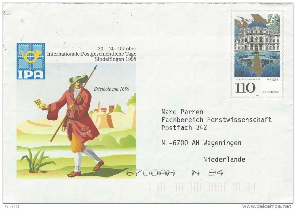 Germany 1998 Japanese Palace Wurzburg Postal Stationary Cover - Covers - Used