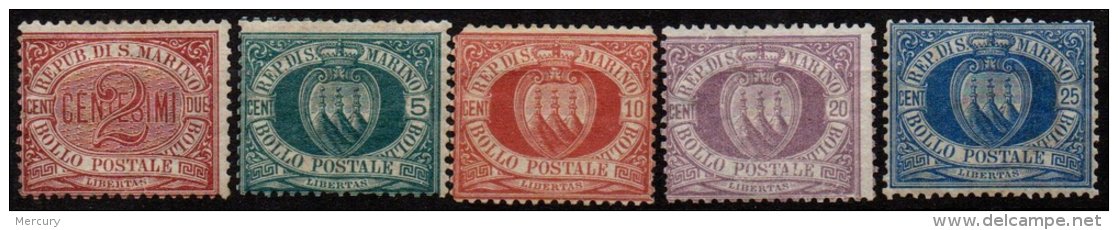 SAINT-MARIN - 5 Valeurs Neuves De 1895/99 - Unused Stamps