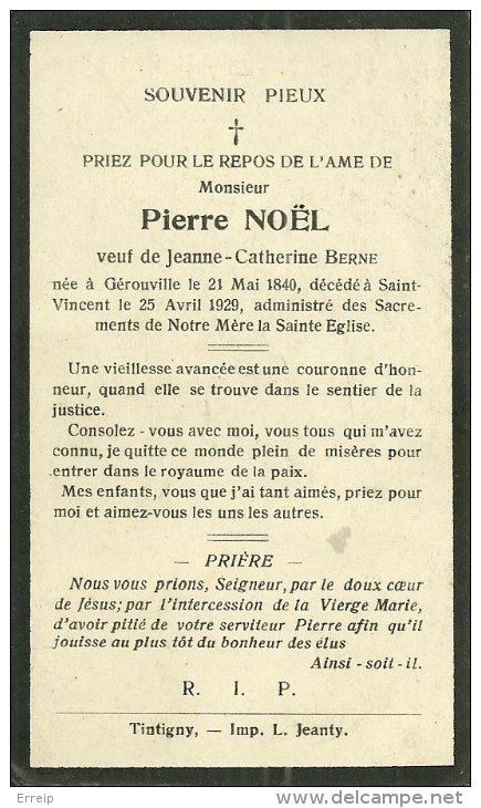 Pierre Noel Veuf De Jeanne Catherine Berne Gérouville Saint Vincent 1840 1929 - Tintigny