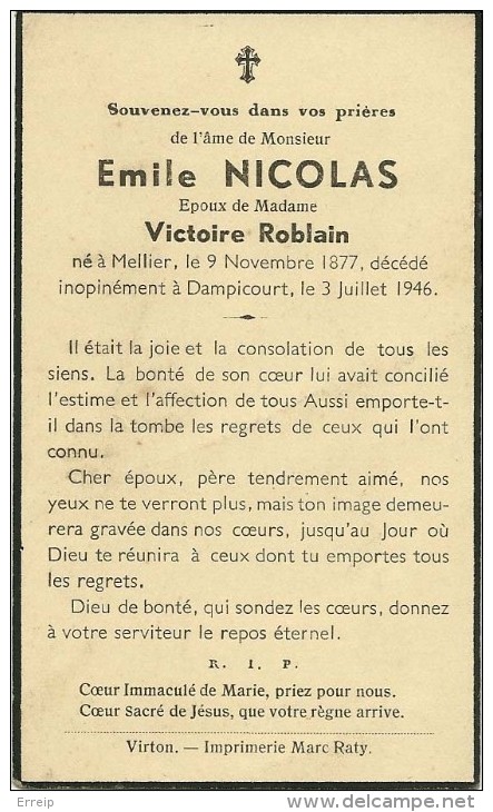 Emile Nicolas Epoux De Victoire Roblain Mellier Dampicourt 1877 1946 - Rouvroy