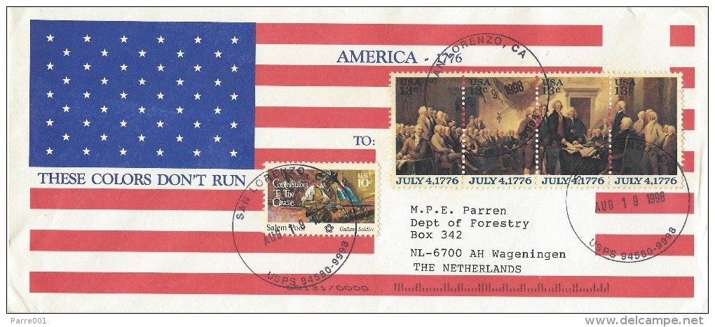 USA 1998 San Lorenzo American Independence George Washington 1776 Cover - Indépendance USA