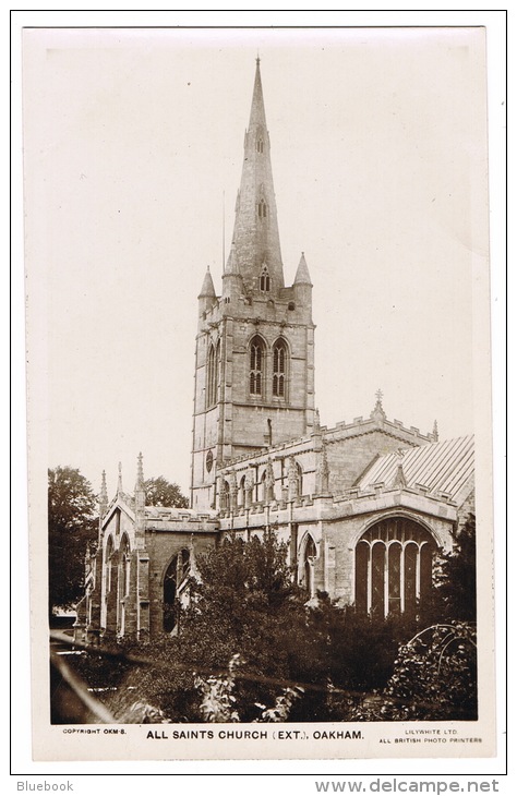 RB 1055 -  Early Real Photo Postcard - All Saints Church - Oakham Rutland - Rutland