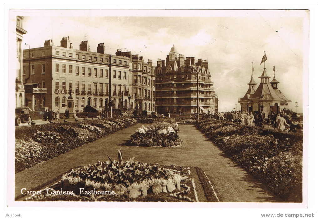 RB 1055 -  Real Photo Postcard - Carpet Gardens &amp; Hotels - Eastbourne Sussex - Eastbourne